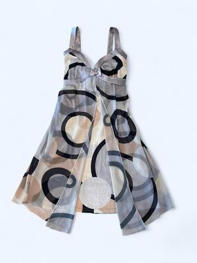 LM Lulu Paris Vintage Mod Mini Dress in Geometric Circle Print